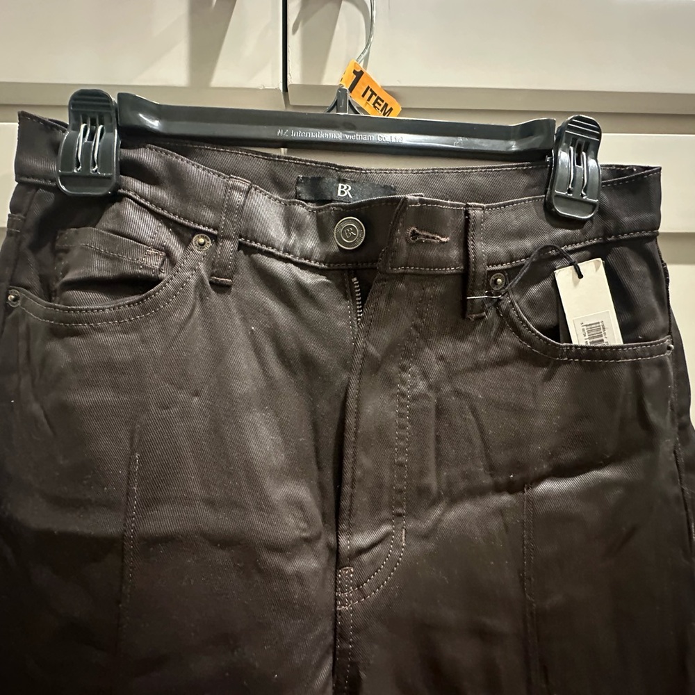 Banana Republic Women’s Coated Brown Jeans Wide Leg High Waisted